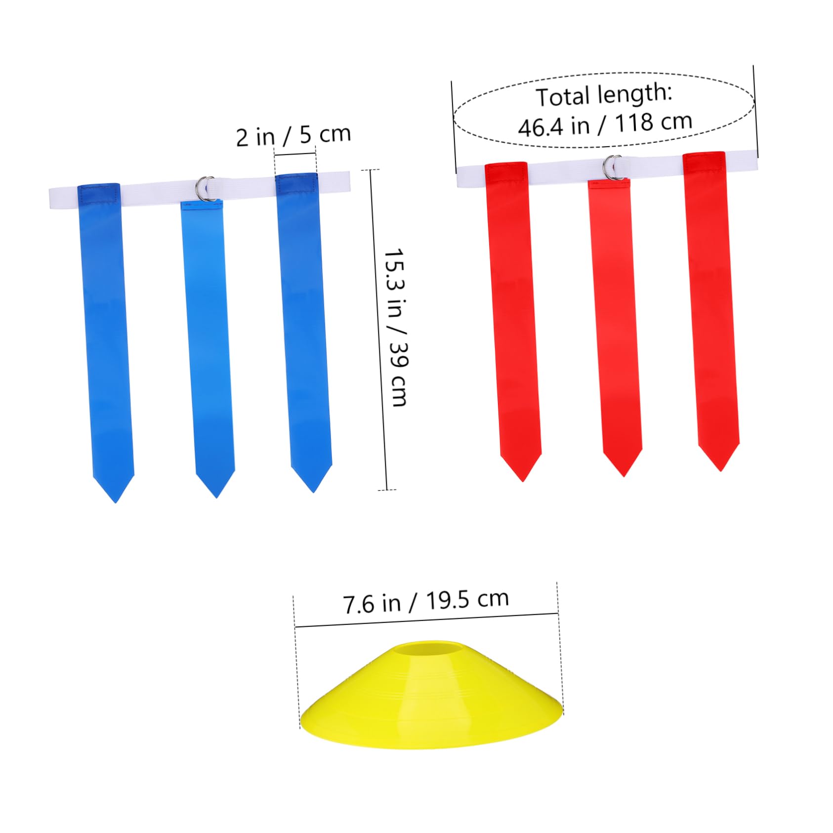 Gogogmee Complete Football Training Kit 12 Belts 4 Cones Flags Set Belts for Boys and Girls Teens