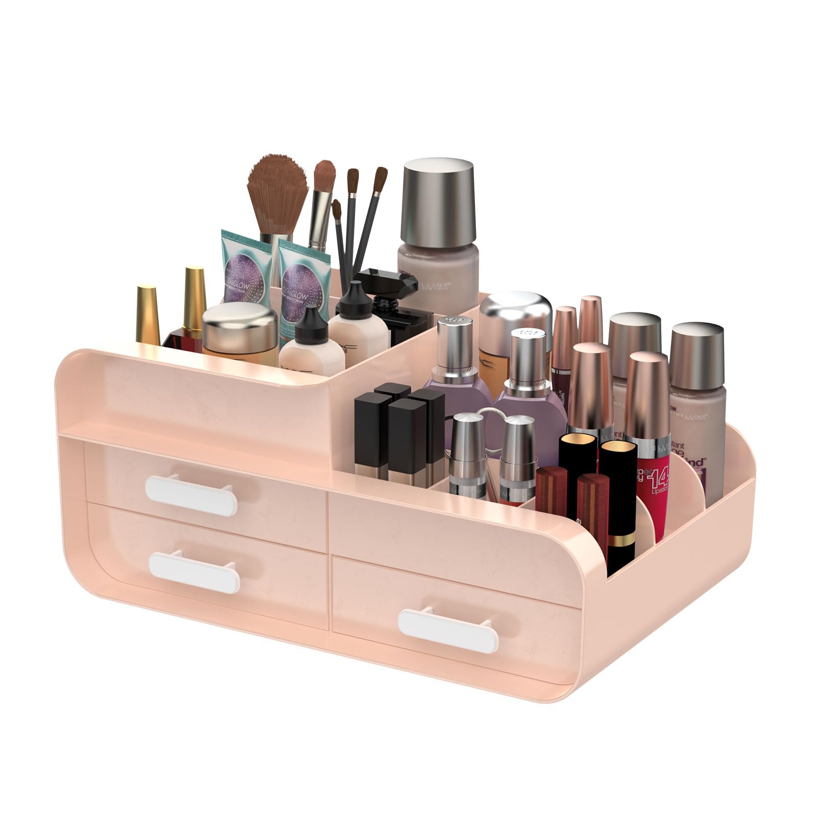 Makeup Organiser Desk Cosmetic Organisers Large Capacity Make Up Storage Box Skincare Organizer for Vanity, Beauty, Lipstick, Jewelry, Ideal Makeup Case for Dressing Table, Desktop, Bathroom, Bedroom