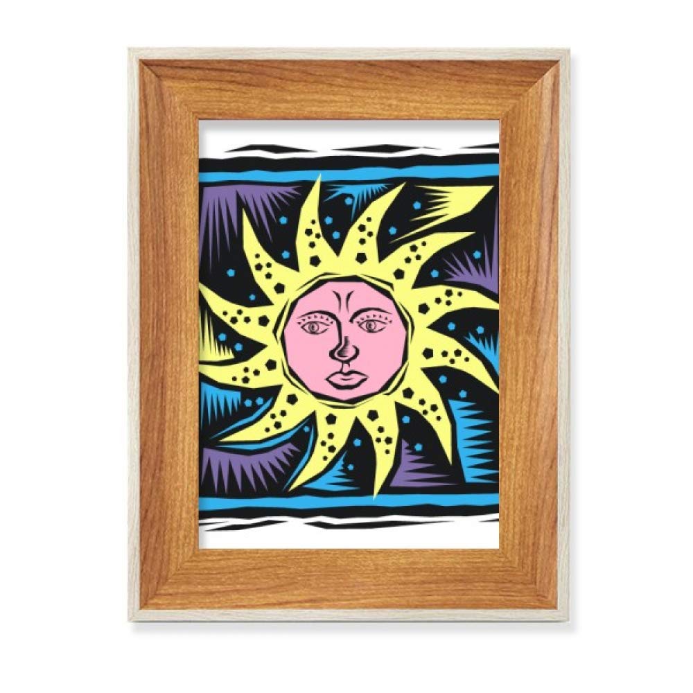 Cadre photo en bois gravure culture mexicaine artisanat d'art pour bureau