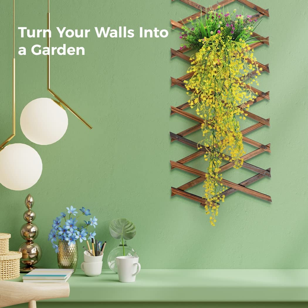 yeesport Expandable Plant Trellis 2 Pcs, Holz Trennwand Pflanzer Gartenzaun 190×30cm- Hölzerne Pflanze Unterstützung Zaun, Langlebig und robust für Kletterpflanzen, Zauberstab Dekoration