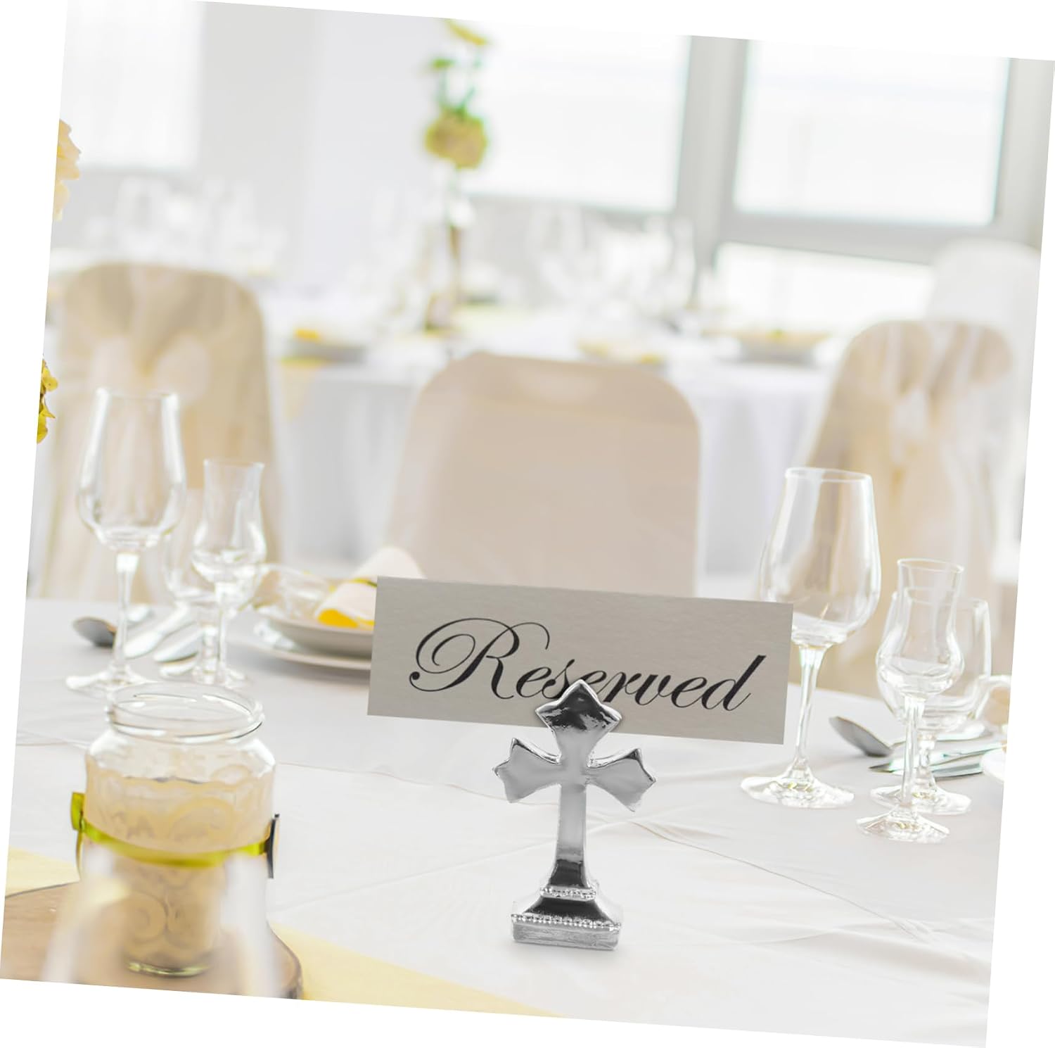 Cabilock 2pcs Wedding Table Card Holders Memo Clips for Photos Place Cards and Menus Elegant Design for Reception and Event Decor Reusable Table Stands