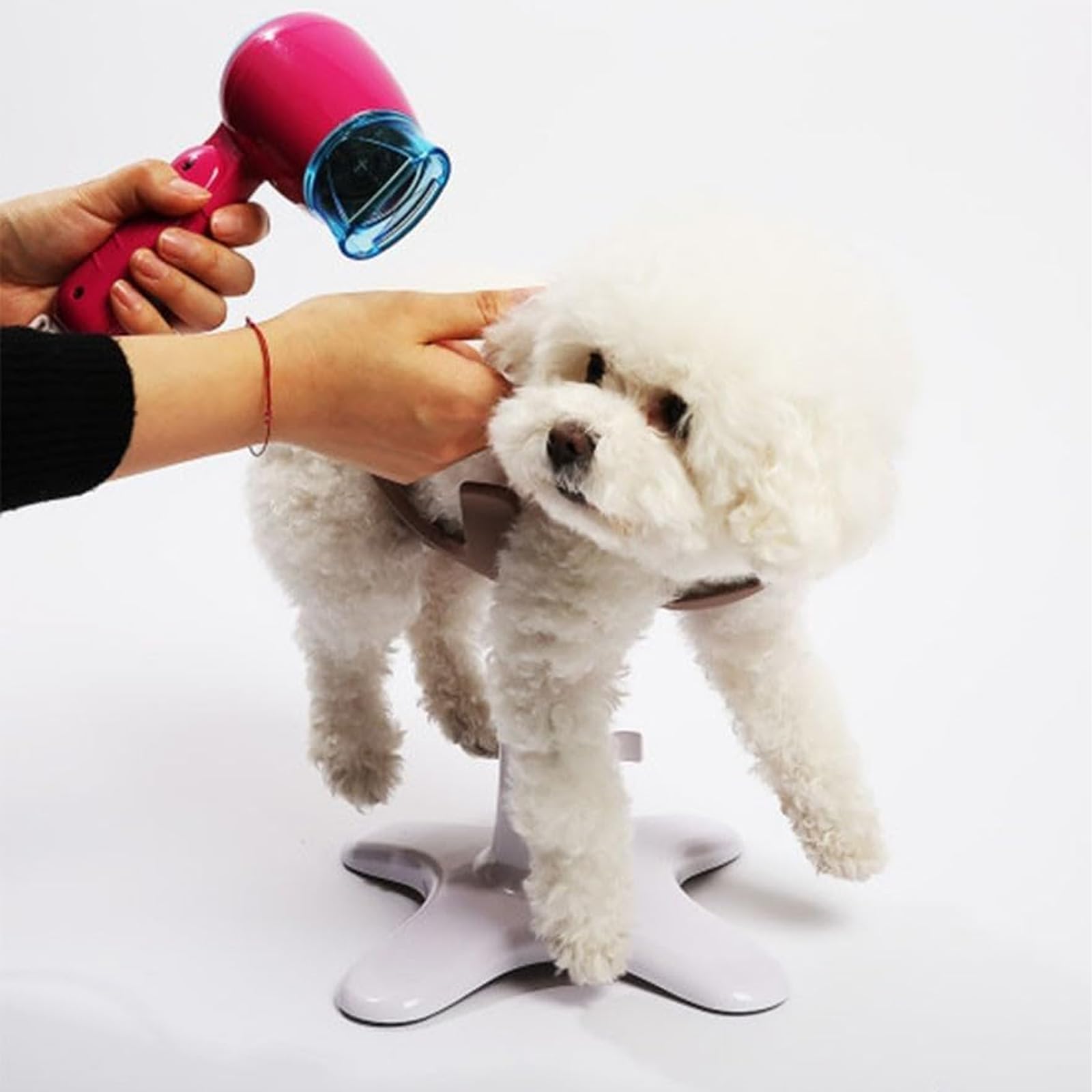 Soporte para Aseo De Perros, Soporte Giratorio para Perros, Soporte De Goma para Mascotas, Altura Ajustable De 9.3 A 13.2 Pulgadas, para Bañar, Recortar Y Criar Pink