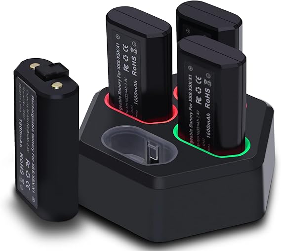 TechKen Rechargeable Batteries Pack Charger Charging Dock for Xbox