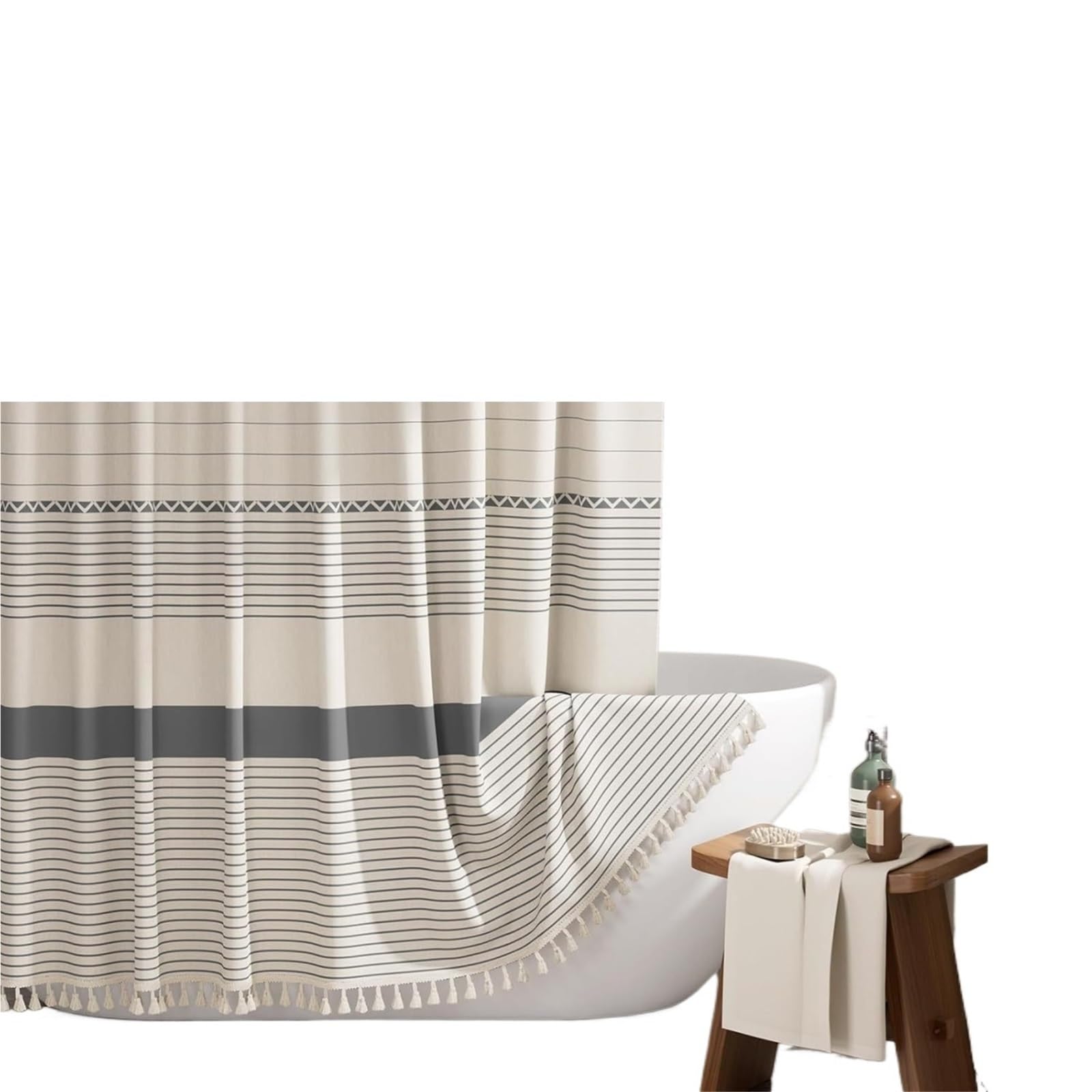 MZSKLW Shower Curtain Linen Shower Curtain, Hotel Bathroom, Household, Water-resistant Thickened