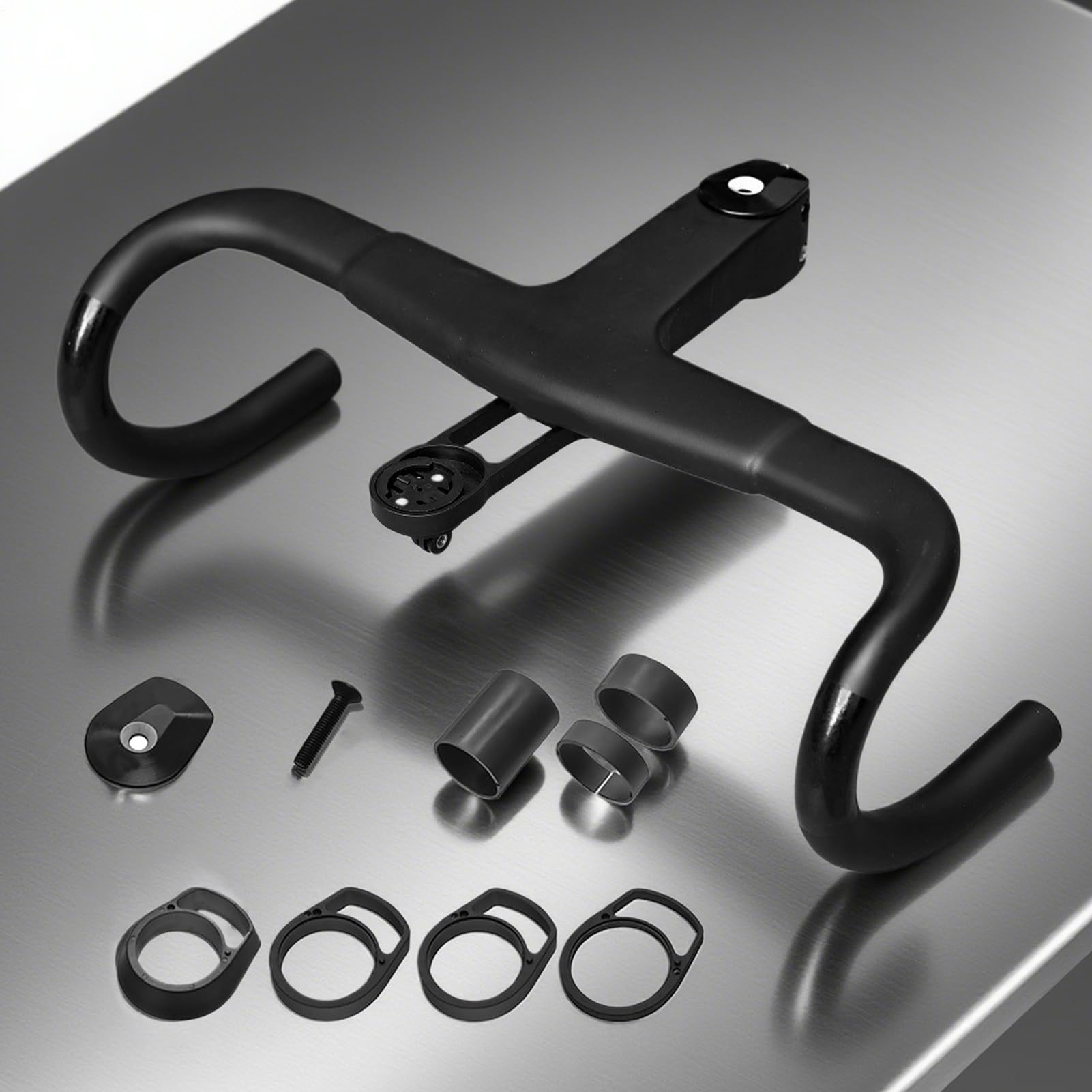 Vorbau integrierter Lenker Carbon Lenker Integriert | Aluminiumlegierung Fahrradzubehör Stoßfest Für Erwachsene Jugendliche