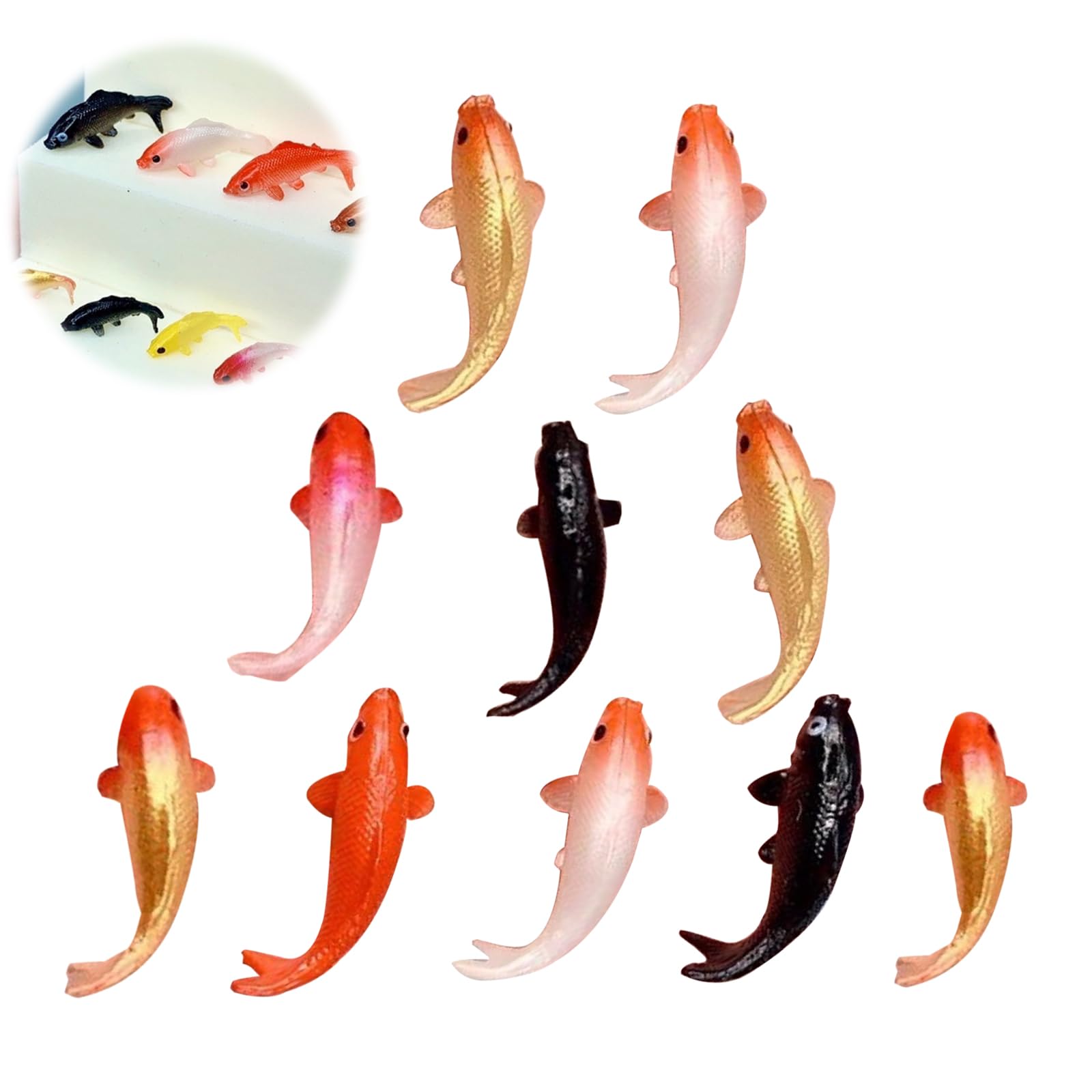 Amazon.co.jp: PAVIKE ミニチュア 鯉 魚 (10個セット) ミニチュア ミニ