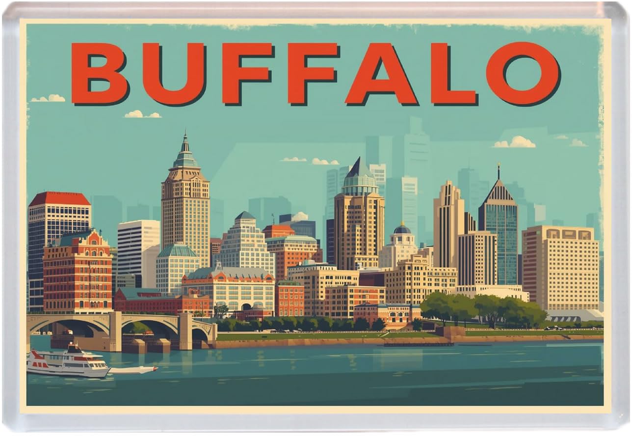 Baked Bean Store Multicolor Buffalo - Illinois - Jumbo Artistic Fridge Magnet 96 X 67Mm Bbsfhm3203