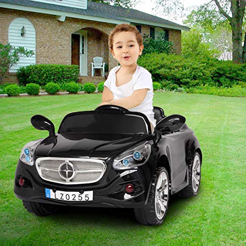 Kids Car,12V Toddler Ride On Car with 2.4G Remote Control,Electric Stroller with MP3 Player,3 Speed Modes,Led Headlights,Horn (Black)