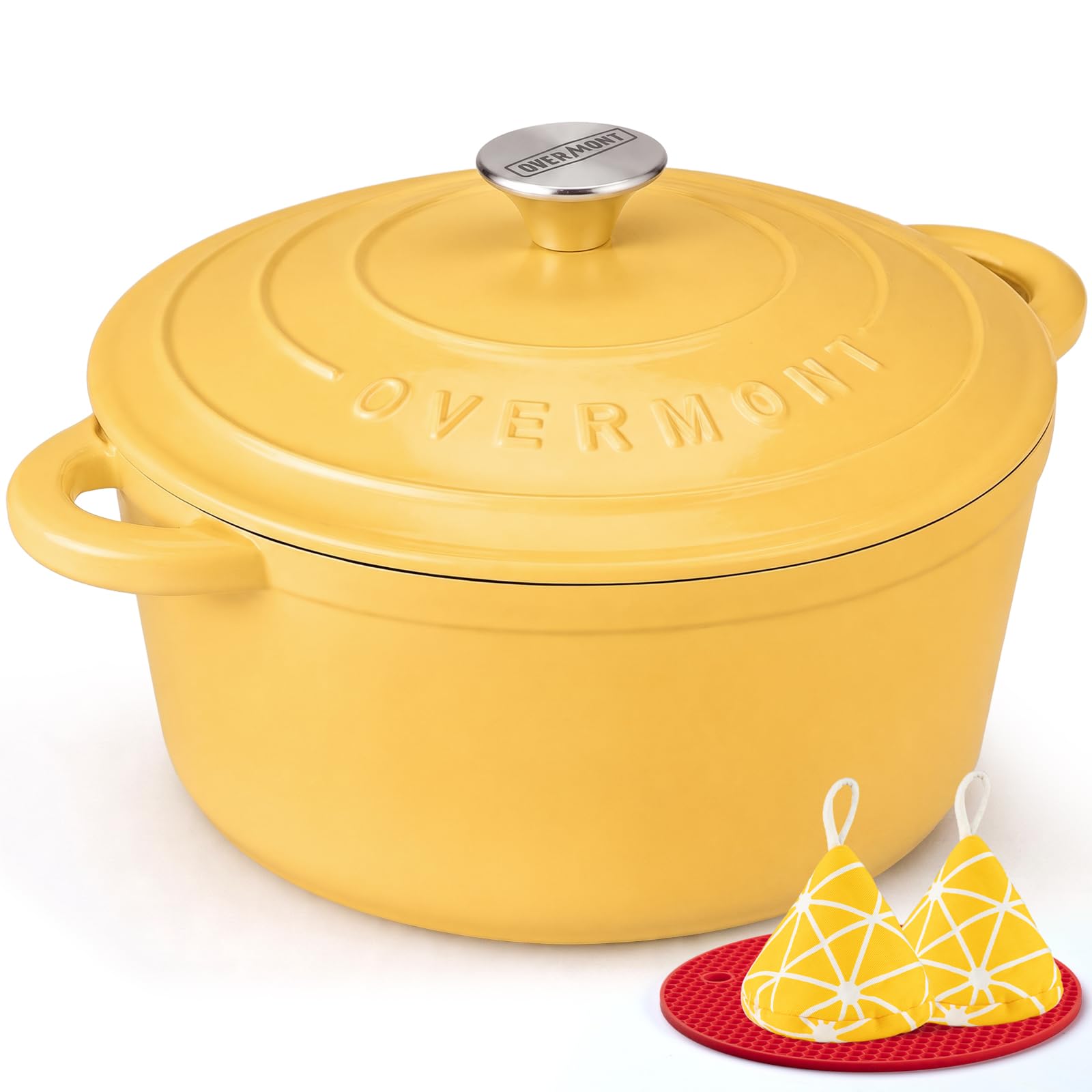 Overmont Enameled Cast Iron Dutch Oven — 5.5QT