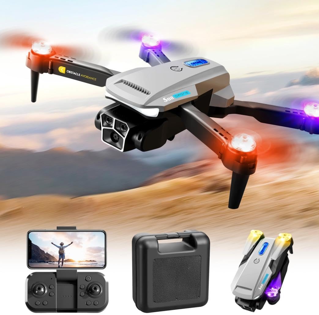 Drone with Camera 1080 HD FPV Batteries and Carrying Case, RC Quadcopter Helicopter for Kids and Adults, Gravity Control, Altitude Hold, Headless Mode - M