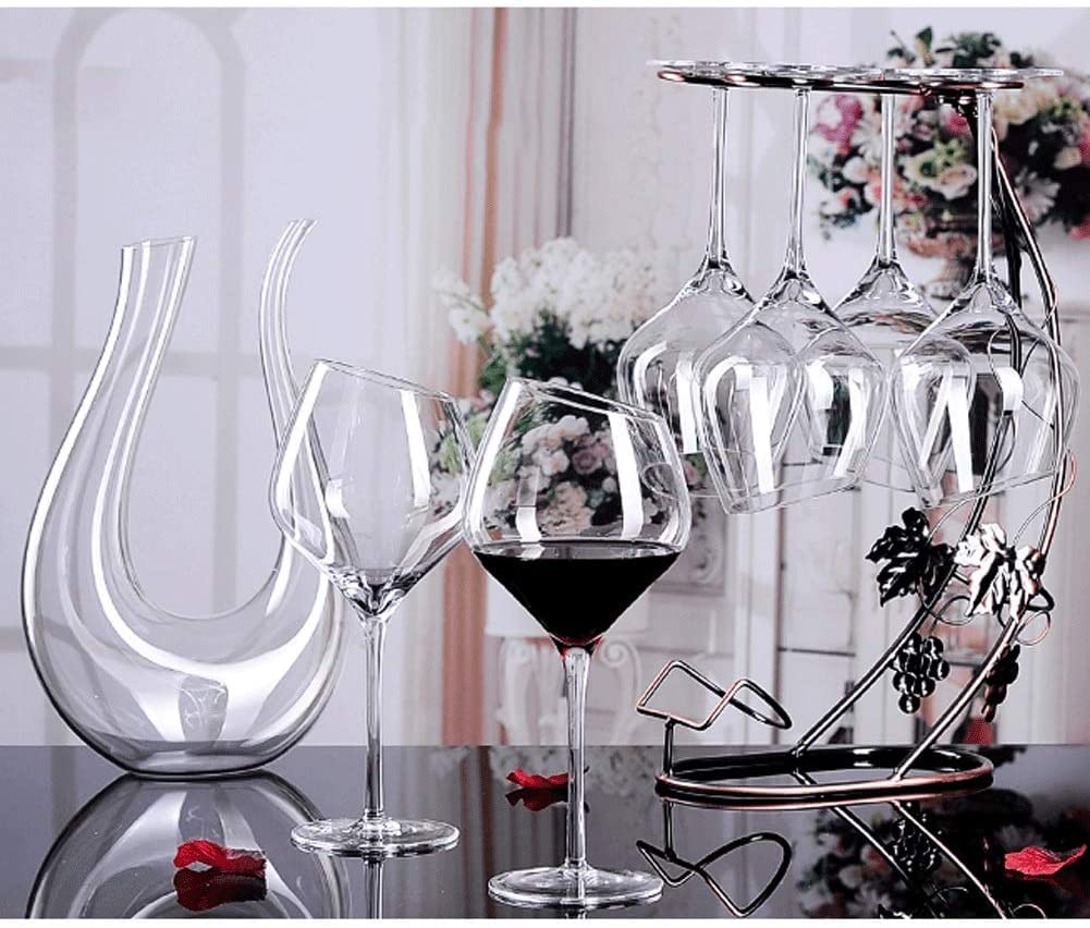 Exquisito Juego de 2 Copas de Vino Rojas con decantadores Cristal Artesanal Ideal para catas Profesionales Capacidad: 580 ml/19 6 oz Cristalería Elegante