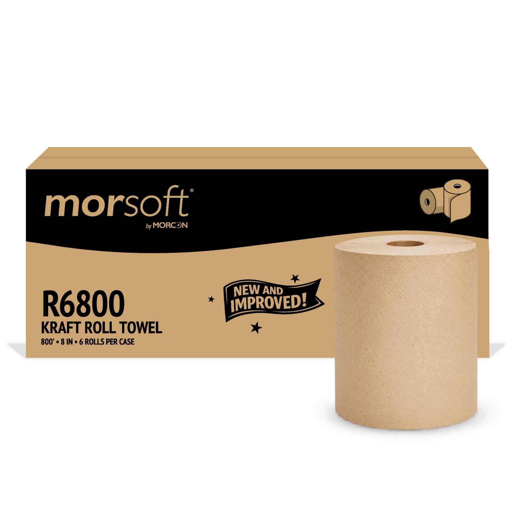 Amazon.com: Morsoft R6800 Hardwound Roll Towels, Brown | 100