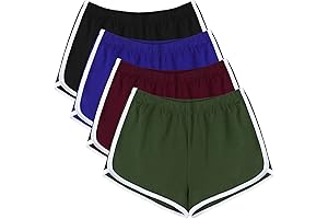 Dolphin Hem Yoga Shorts 4 Pack for Women
