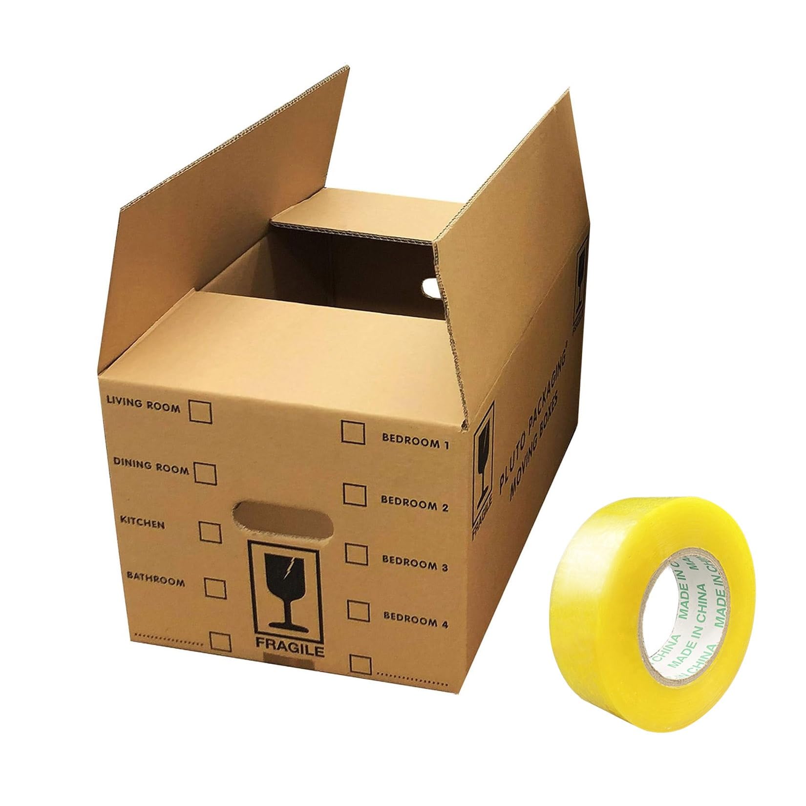 Lgbbti One Color 10 Pack Moving Boxes - 20Cm X 20Cm X 20Cm Strong Cardboard Packing Boxes With Carry Handles & Room List, Ideal For Moving House, Storage & Packing(50 * 50 * 50)