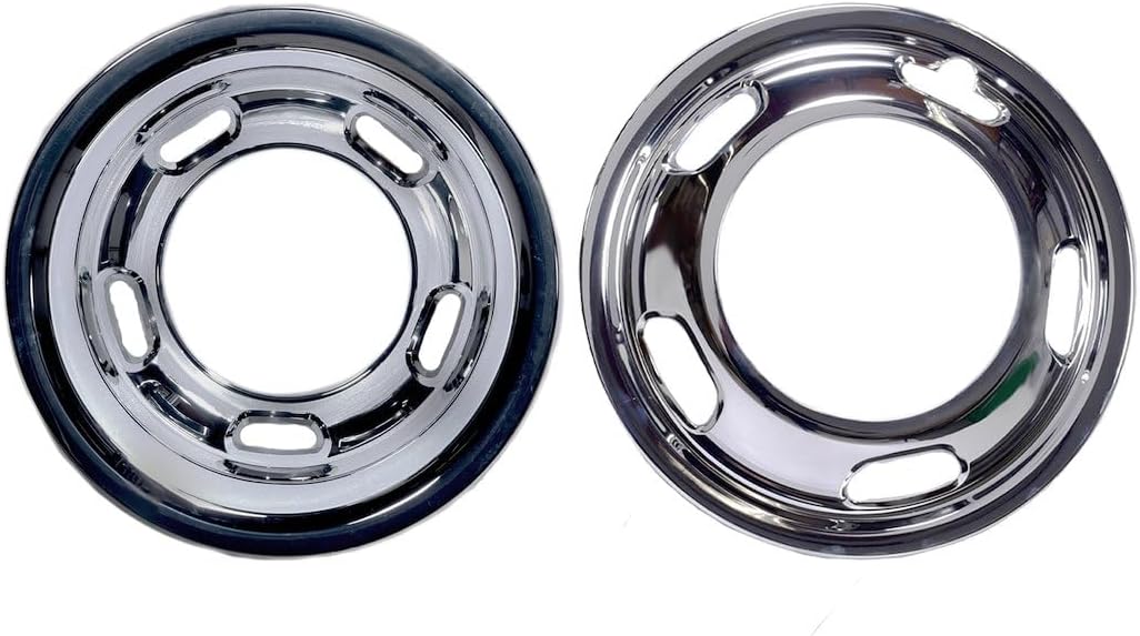 CCI Wheel Simulator IWCN9010, Fits 17 Inch Wheels, 5 Hand Holes, Push-On Retention, Without Center Cap, Set of 4, with Two Front Wheel Liners/Two Rear Wheel Liners, Fits 2019-2025 Ram 3500 SLT