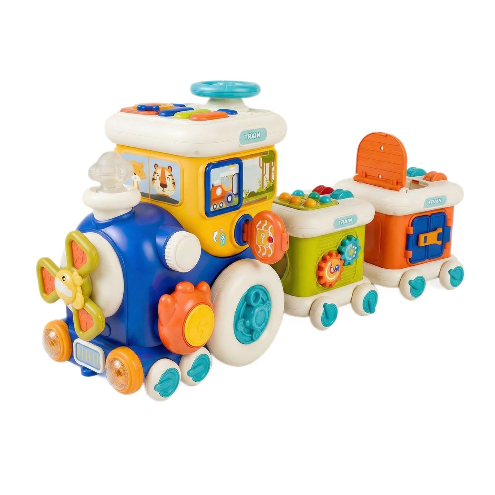 Jouet D'éveil Multifonctionnel pour Enfants : Stimule L'apprentissage Grâce à des éléments Interactifs, des Formes, des Effets Lumineux et Son, Style A