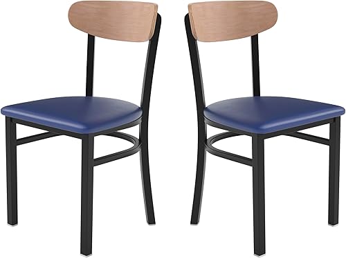 Miniatura 88 de Flash Furniture Wright - Silla de comedor de grado comercial, asiento de madera maciza con acabado de nogal y respaldo de boomerang, 500 libras de