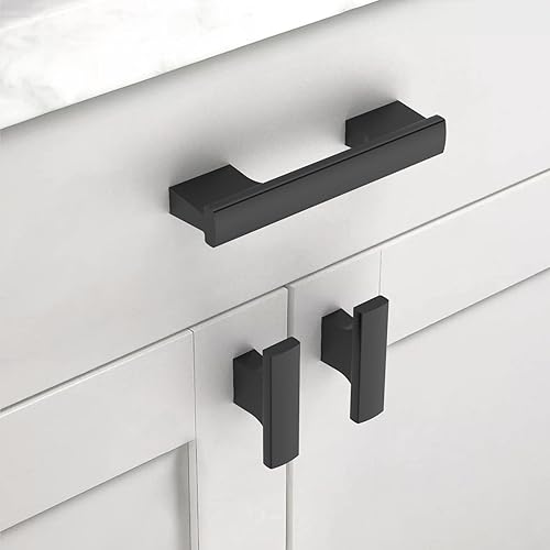 Miniatura 9 de Asidrama Paquete de 10 manijas de gabinete de cocina color negro mate de 9 pulgadas (8.976 in), tiradores de gabinete, accesorios de gabinete de