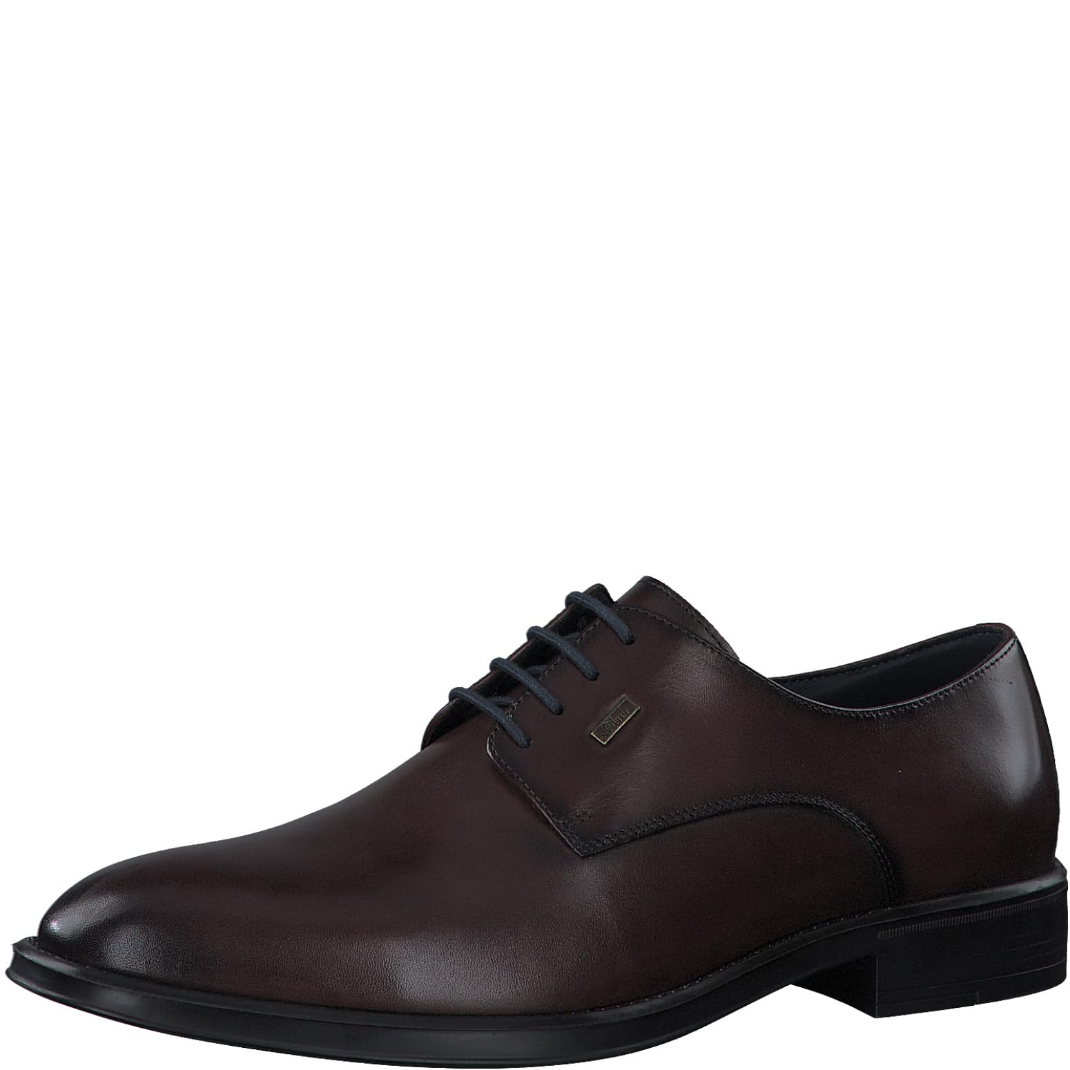 s.Oliver Mens Leather Oxford Dress Shoes, Brown, 8 UK
