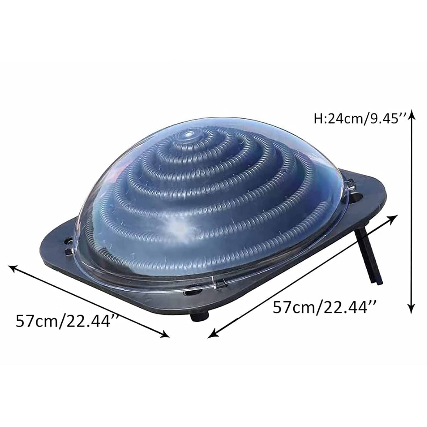 Chauffe-piscine à dôme solaire hors sol - Équipement de chauffe-piscine creusée avec raccord de tuyau pour grandes piscines - Chaleur efficace pour une utilisation à la maison et à l'extérieur - Plu