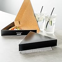 Vista 6 de Restaurantware Eco Pie - Cajas de pizza de 9.3 x 10.3 x 1.8 pulgadas, 100 contenedores de rebanadas de pizza con cubierta de almeja, con bloqueo
