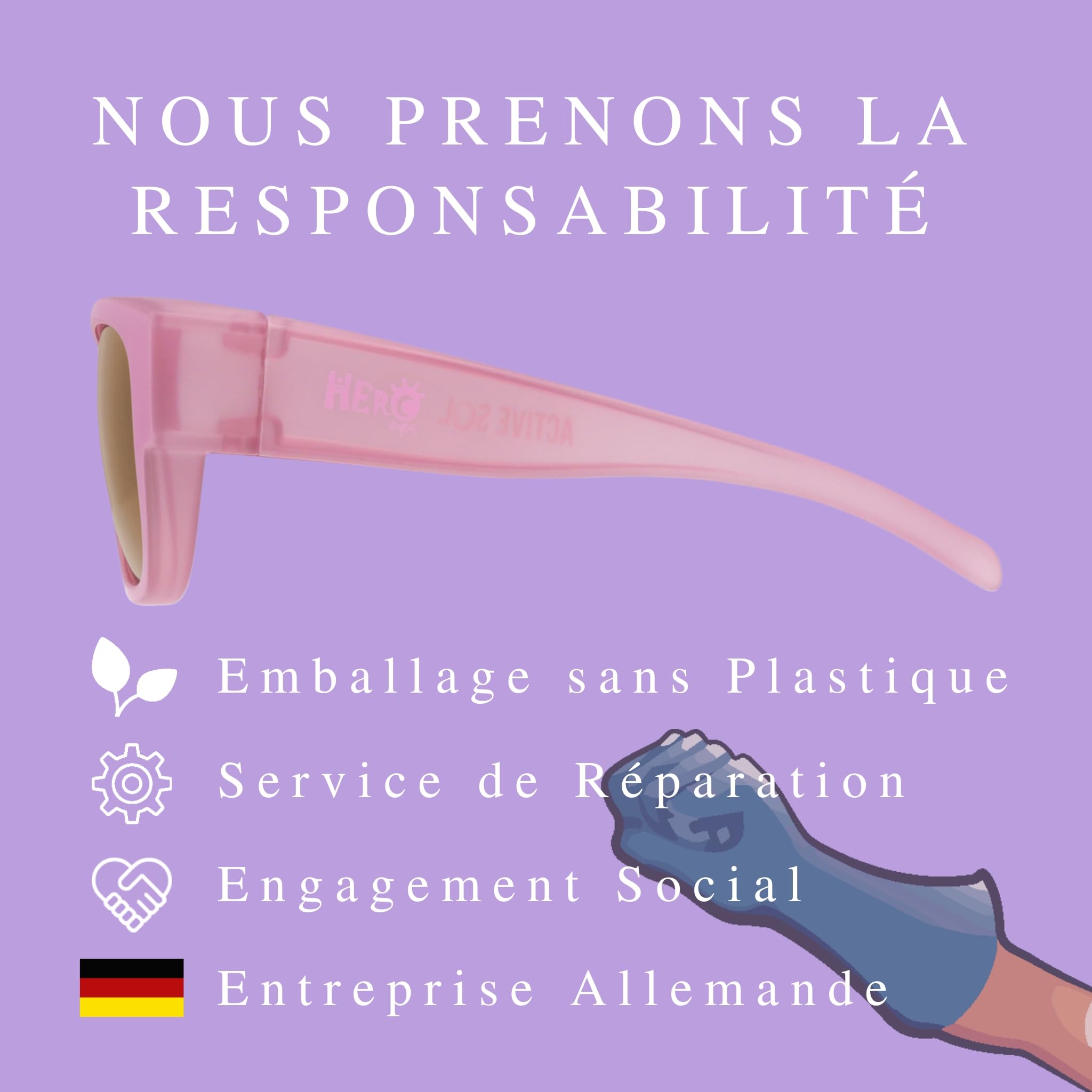 ActiveSol Lunettes de soleil sur-lunettes Hero-Eyes pour enfants, 5-10 ans, Polarizées, UV400