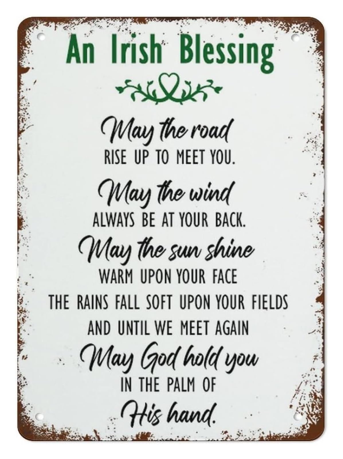 RUAJOGYNVM St Patricks Day Metal Tin Sign Vintage Irish Blessing Wall-Art Decor with Traditional Toast Quote for Home Bar Pub 8 X 12 Inch
