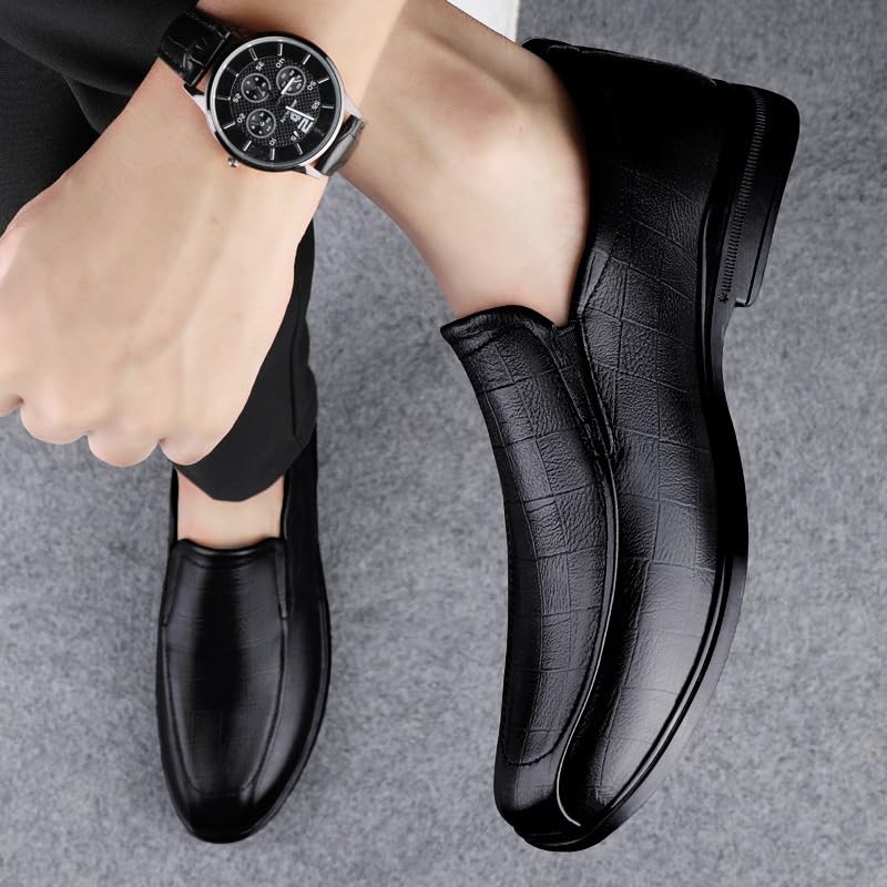 Men's Comfort Hand Stitched Business Formal Derby Shoes Mens Retro Casual Work Office Dress Shoes Slip On Pointed Toe Derbys Classic Oxford Shoes2