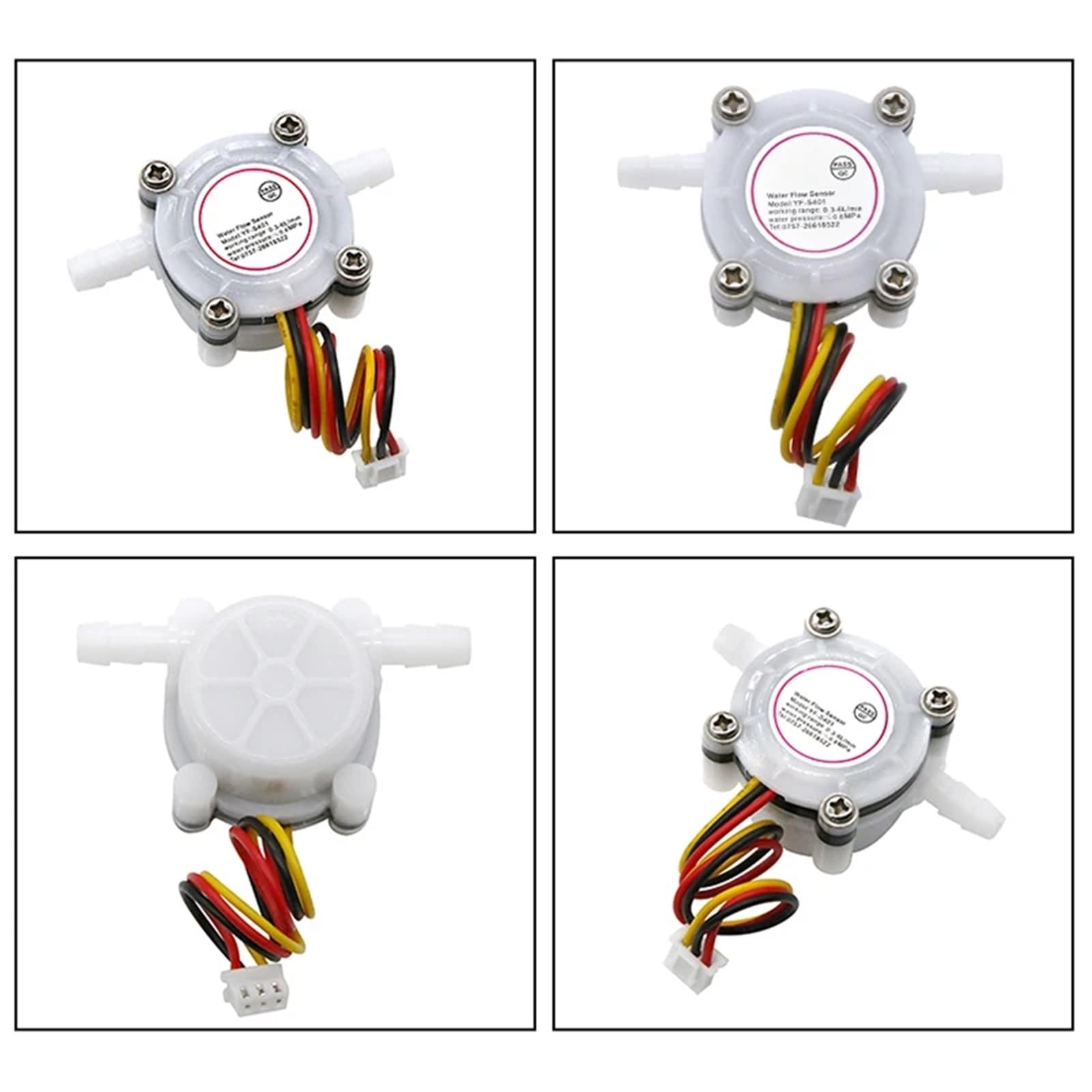 Sensor de flujo de agua S401 de 1,75 MPa, conector rápido, sensor, purificador de agua for cafetera, caudalímetro de microturbina de 7 mm, CC 5-18 V(Inner diameter 2.0MM)