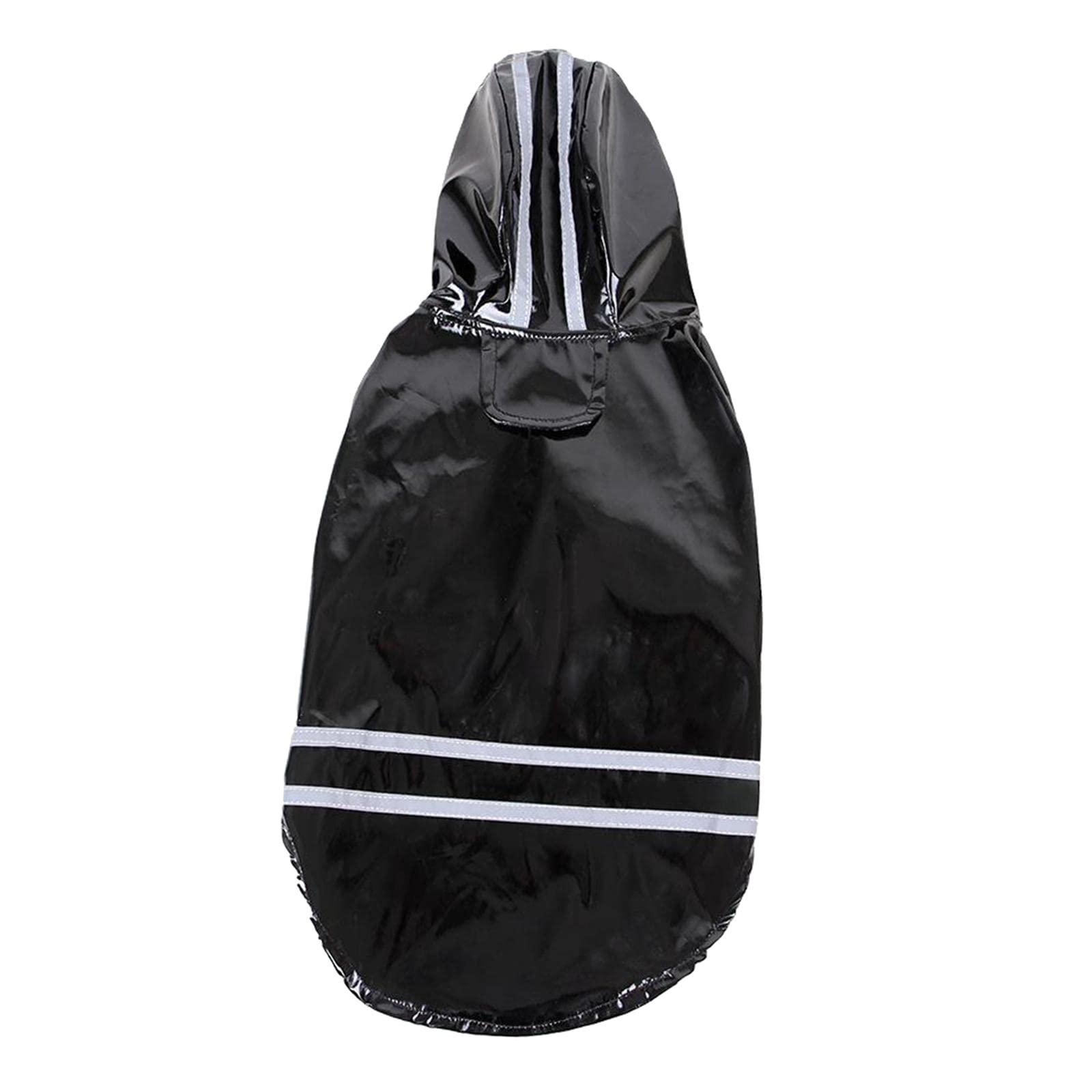 GAH Enterprise Dog Raincoat with Hood Doggie Reflective Jacket Waterproof S- XL Black L-image-12