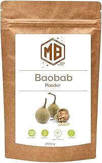 MB Superfoods - Poudre de baobab 100 % biologique, crue et riche en vitamine C, 200 g