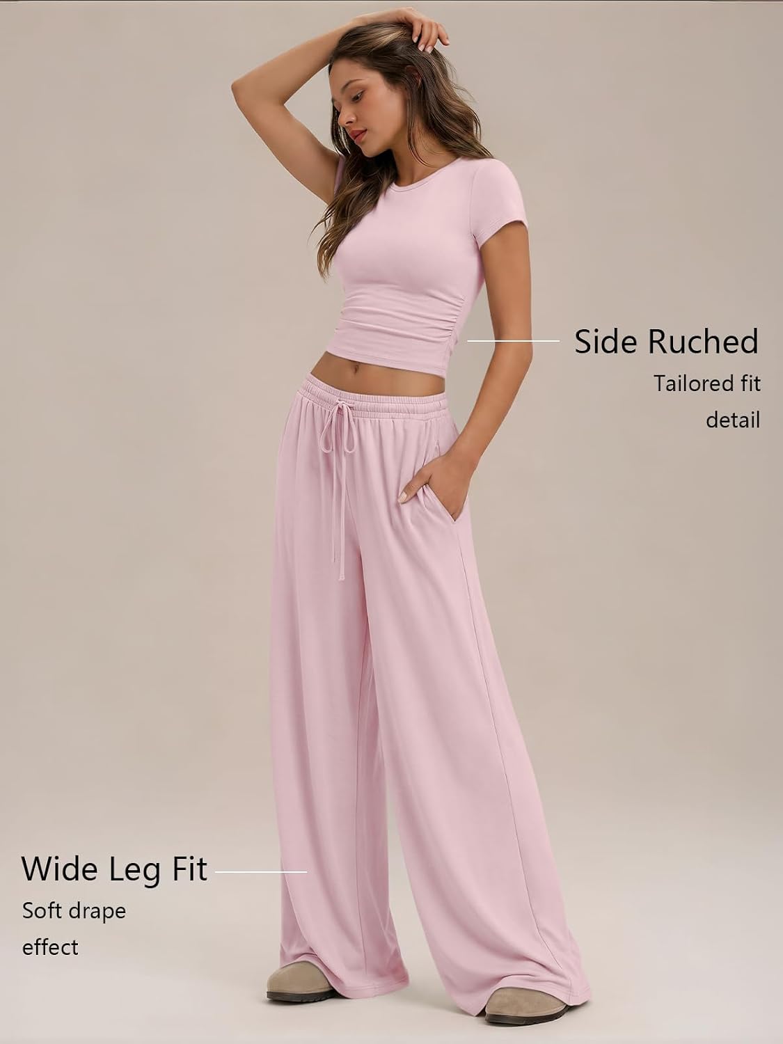 Trendy Queen Women's 2 Piece Matching Summer Lounge Set with Pockets image 3