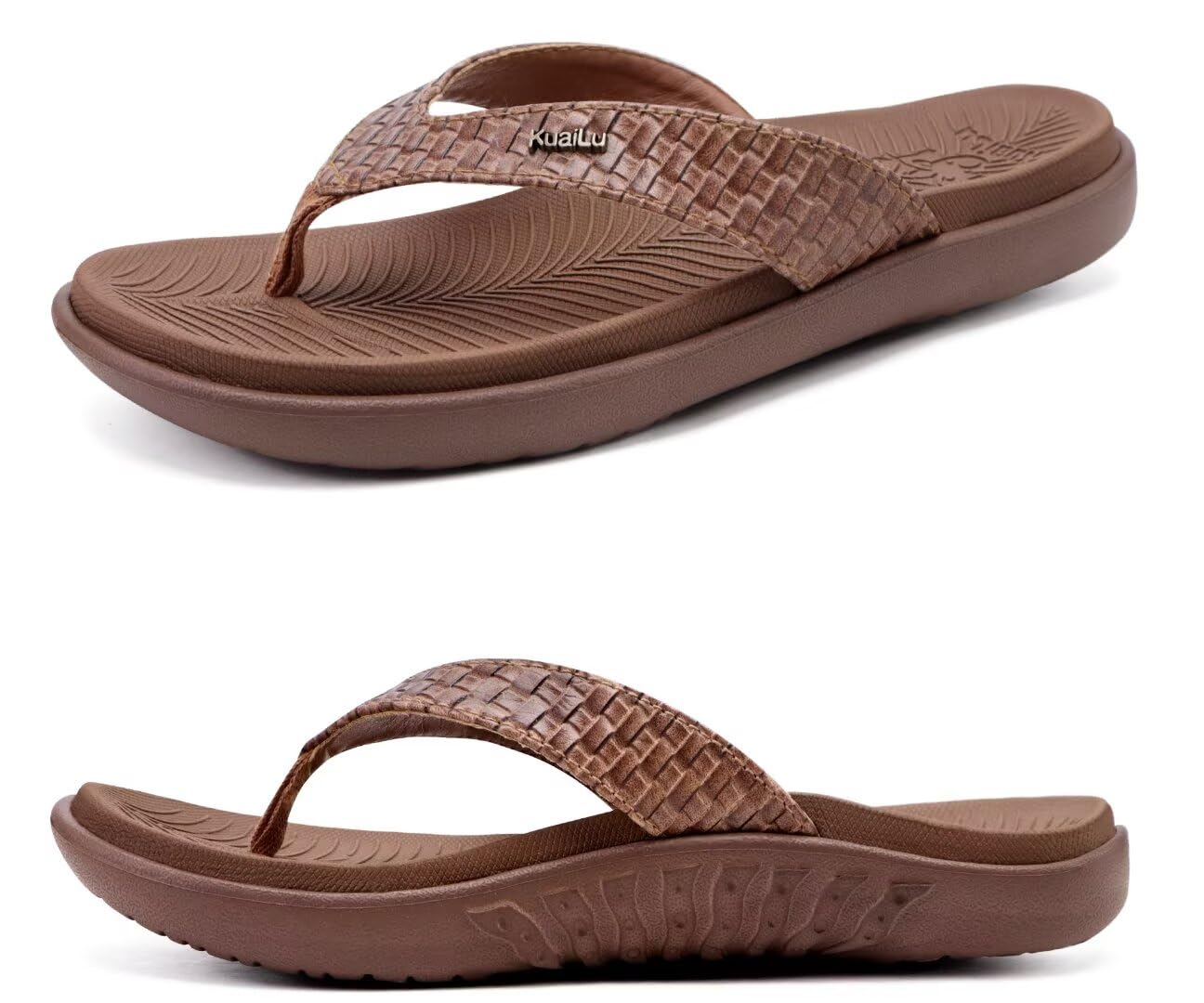 KuaiLu Womens Flip Flops Arch Support Yoga Mat Cushioned Thong Sandals