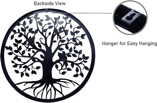 Miniatura 4 de CHINDEUISYUT Árbol de la vida - Arte de pared de metal para decoración de pared, árbol de la vida, grande, redondo, para colgar en la pared, para