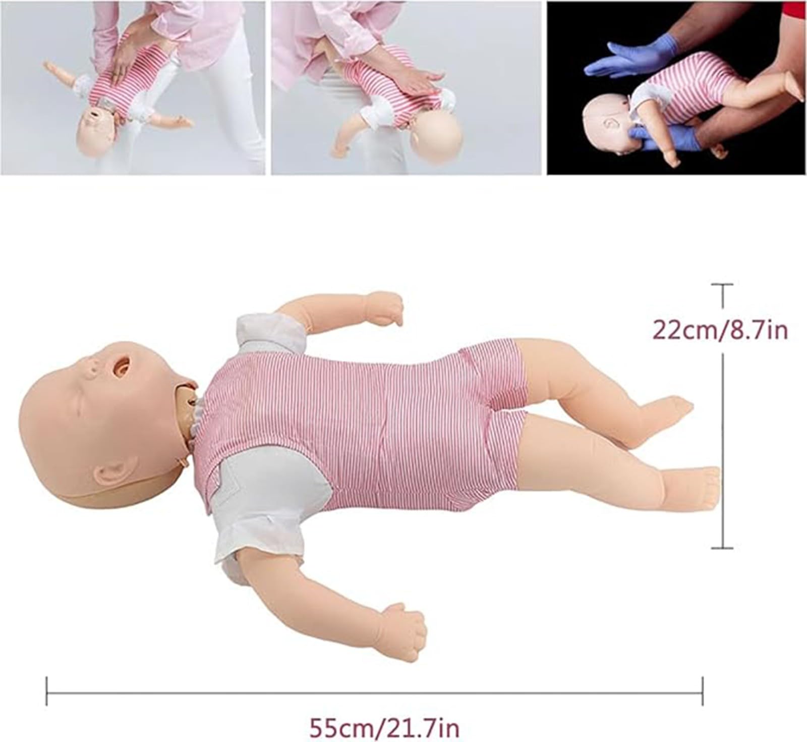 Säuglings-Wiederbelebungspuppe, Silikon-CPR-Puppe für Babys, kardiopulmonale Wiederbelebungspuppe für Patientenaufklärung und -unterricht A