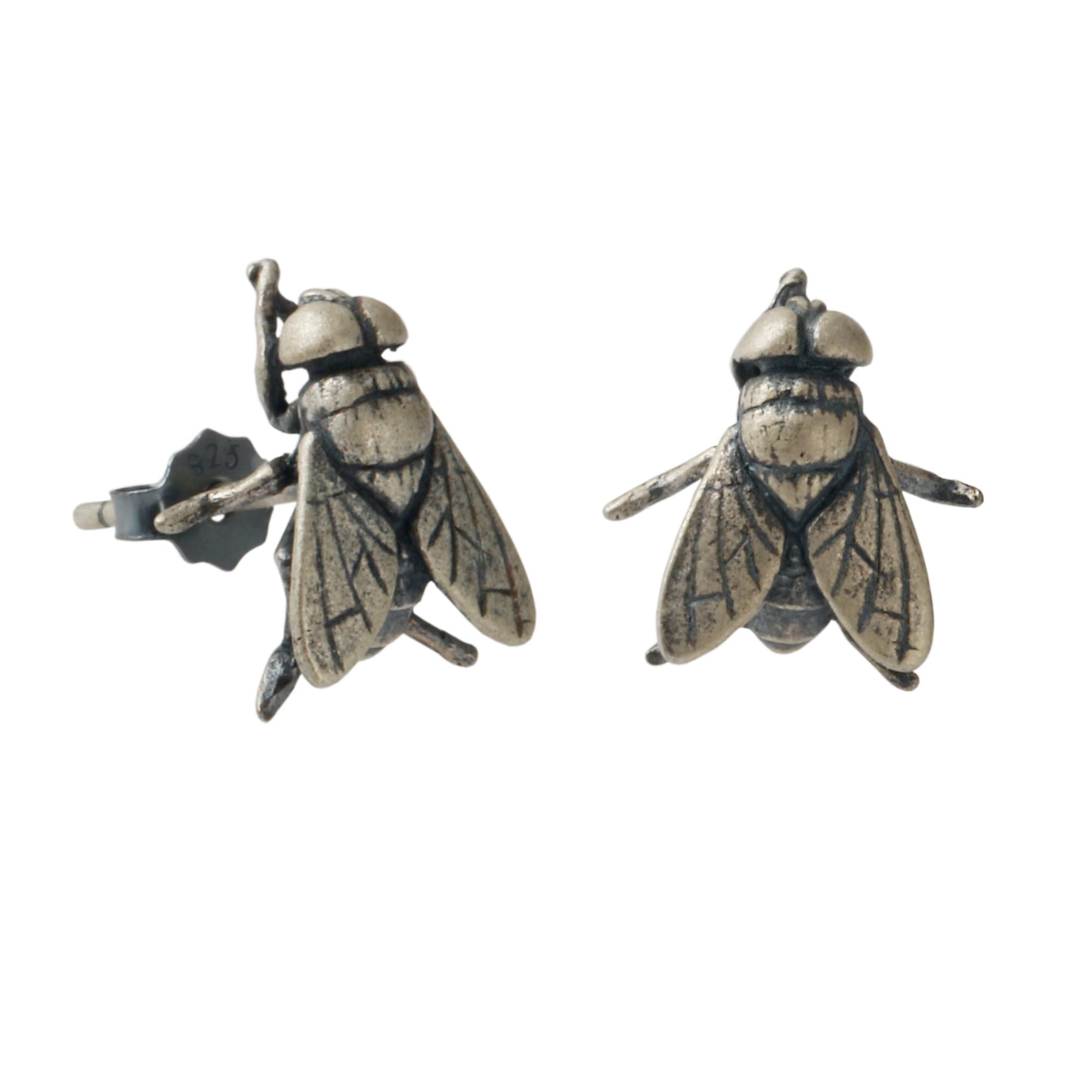 925 Sterling Silver Cool Punk Insect Earrings Studs for Women Man Halloween Costume