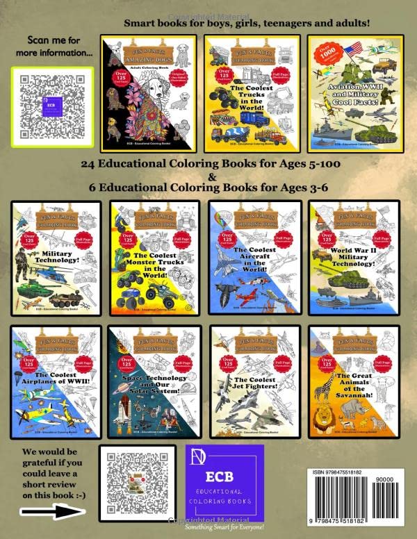 The Coolest Military Technology: Fun & Facts Coloring Book - Full page original illustrations and over 125 cool facts! (We Can Color! - Fun & Facts Educational Coloring Books) - Image 2