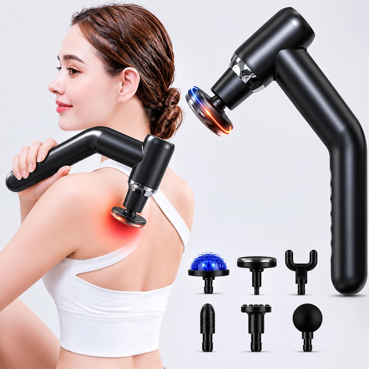 Pistolet de massage avec fonction chaleur et froid