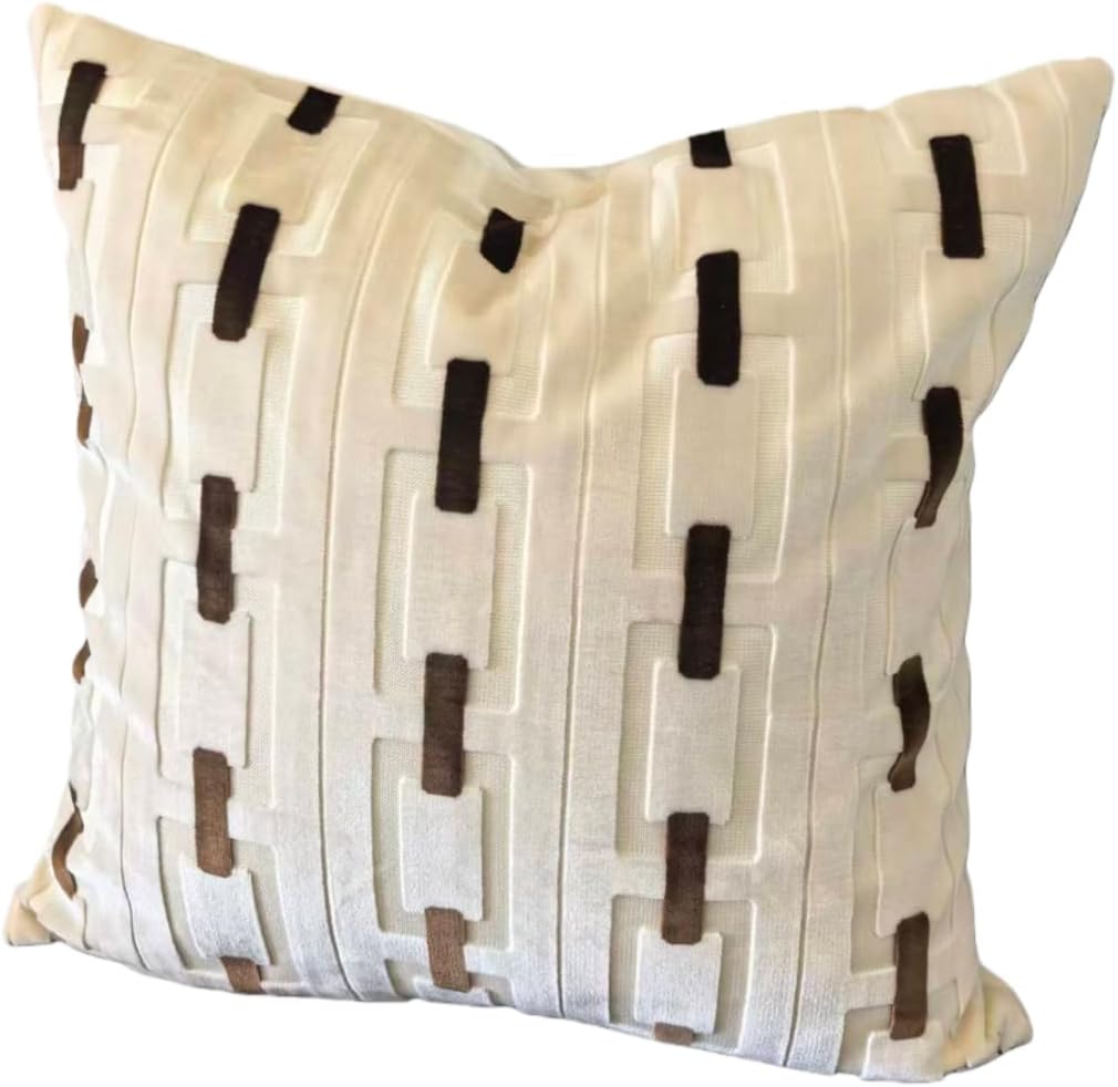 Living Room Decor Couch Throw Pillow Covers with Square 18 * 18 Set of 2 for Cozy Home Bed and Textured Velvet (White)