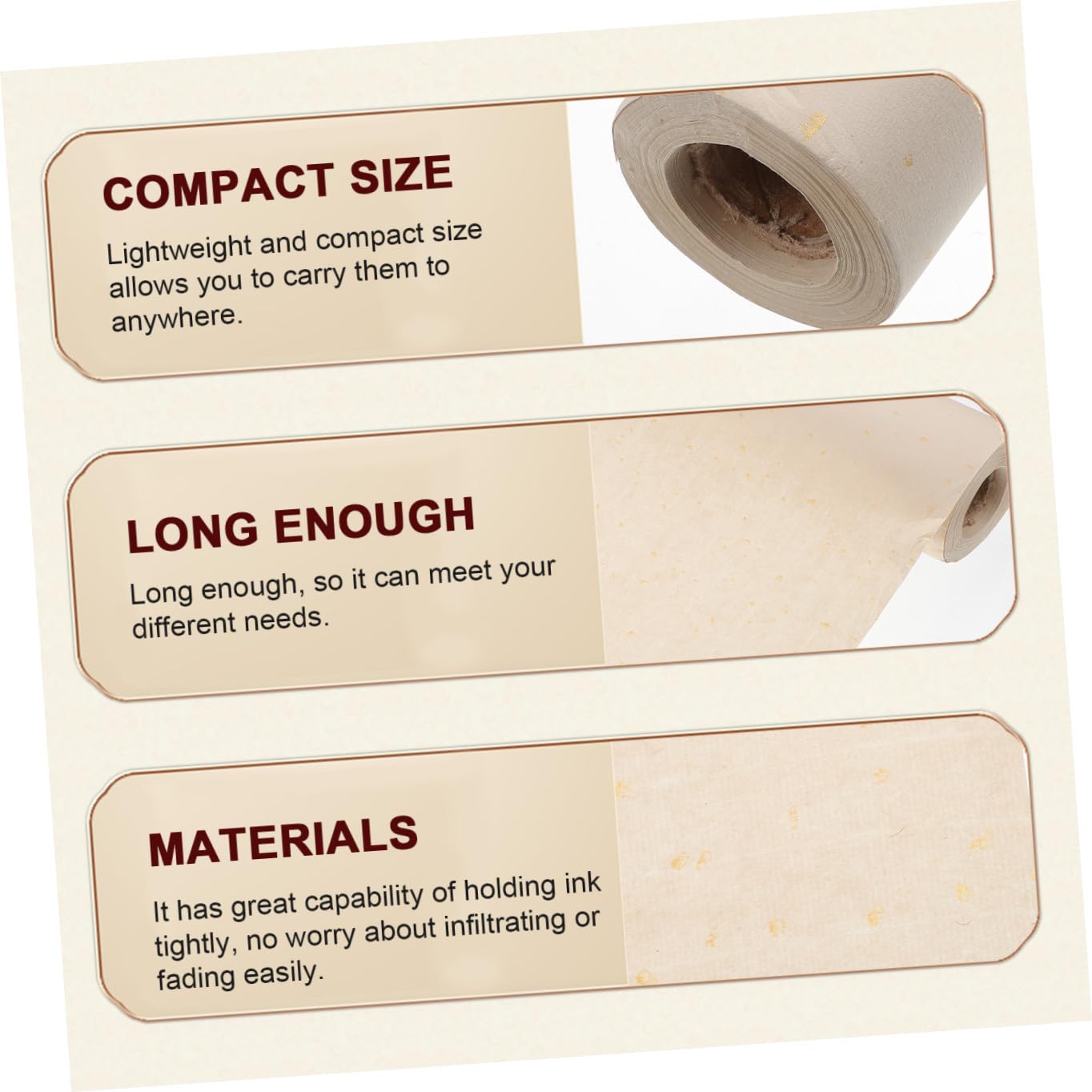 Homoyoyo Carta di Riso Tradizionale per Calligrafia Cinese Beige Leggero e Resistente 35cm X 20 Metri per Pittura ad Acqua e Disegno