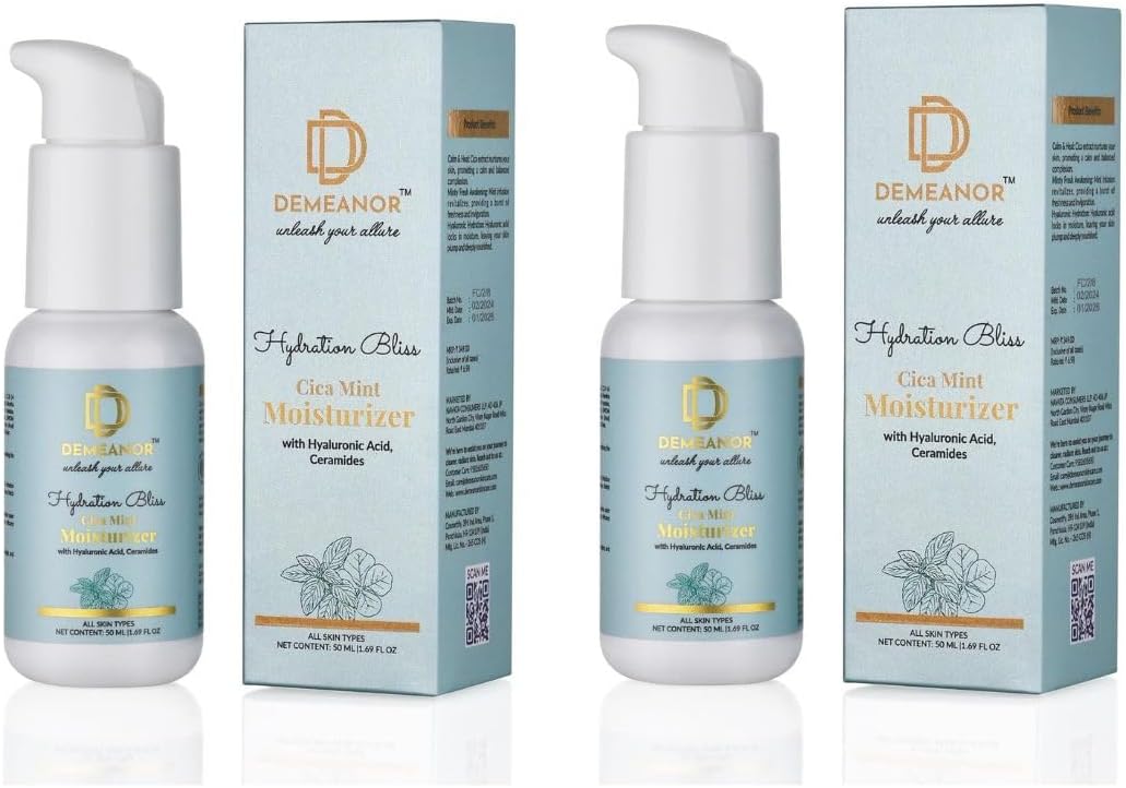 Demeanor Super Light Gel Oil Free Face Moisturizer | Hyaluronic Face Moisturizer- 50ML (Pack of 2)
