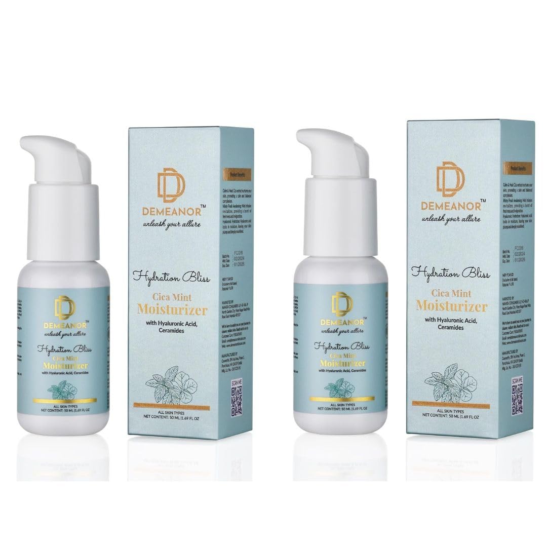 Demeanor Super Light Gel Oil Free Face Moisturizer | Hyaluronic Face Moisturizer- 50ML (Pack of 2)