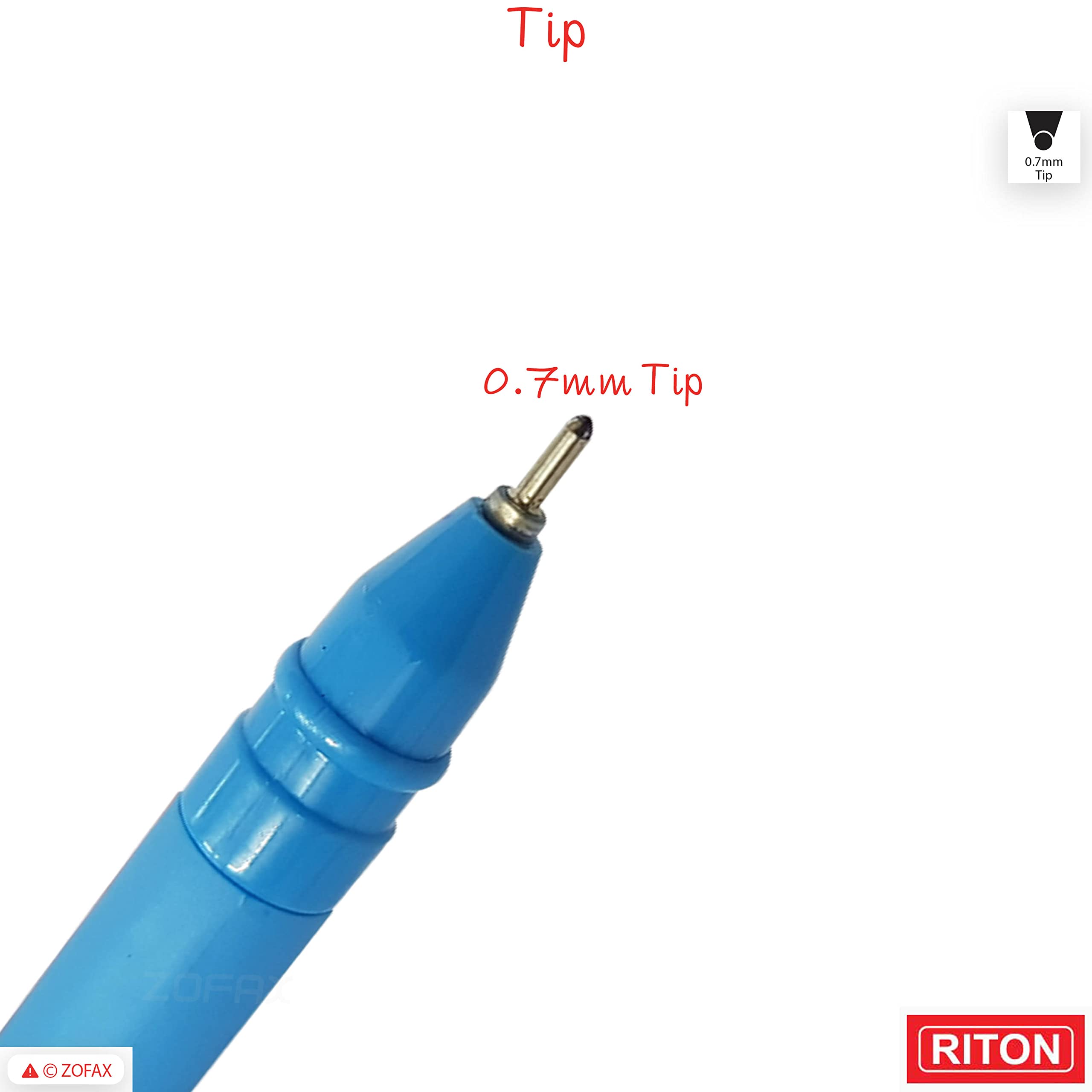 TitaPro Ballpoint Pens, BLUE, Fine Point (0.7mm), Pack of 20, Smooth Ball Pens - Image 4