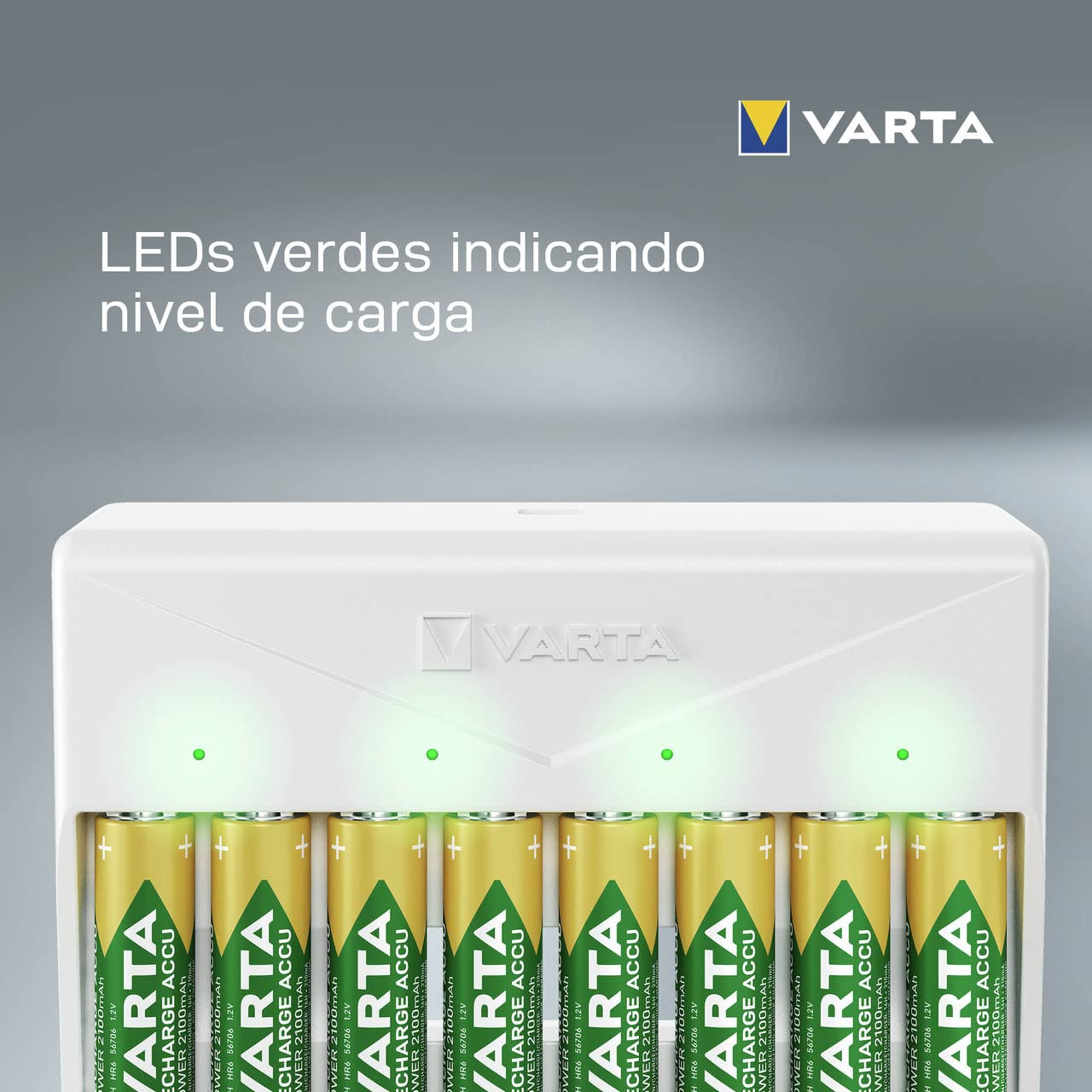 VARTA Multi Charger para 2/4/6/8 Pilas Recargables AA, AAA NiMH, Incl. Cable USB Tipo C