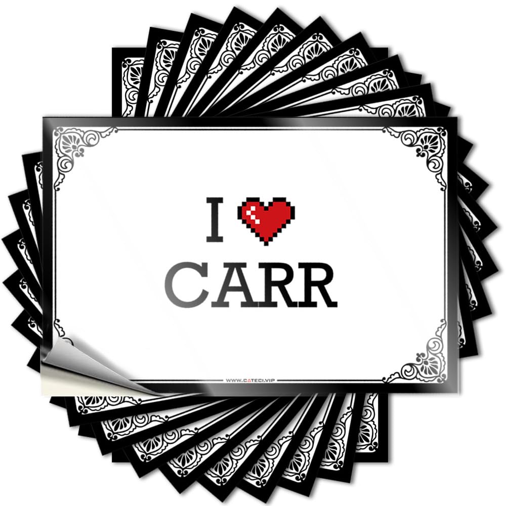 Bumper Outside Fall Decor Peel and Stick - I Love Carr Hat Encouragement Waterproof Vinyl for Fishing(12X18CM)