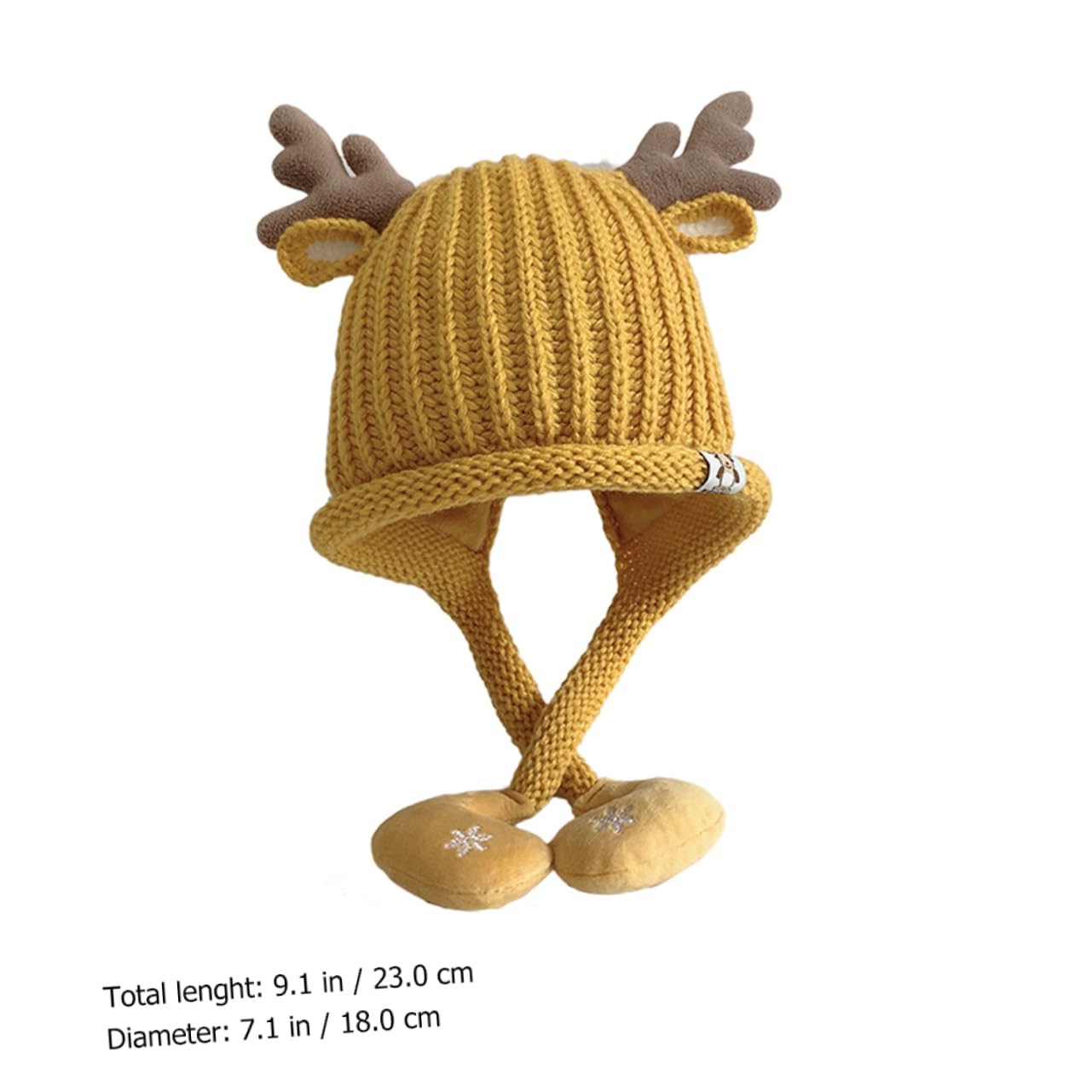 LIFKOME Sombrero Tejido Gorro Termico Gorro Bebe Gorro para bebé recién Nacido Beanie Orejeras de Bebe Sombrero de Fiesta de Navidad Gorros Tejidos Gorras de recién Nacido Acrílico Yellow