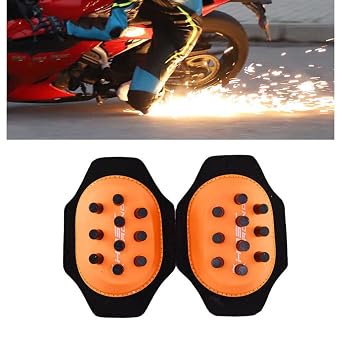 2Pcs Durable Motorcycle Knee Pad Slider Spark Grinding Bag with 12/20 Firepower Point Pants Grinding Bag - Orange