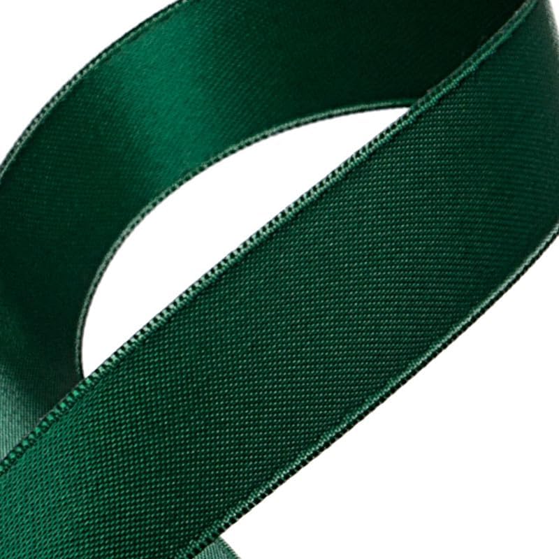 SR- Full Reel 3mm Double Faced Satin Ribbon, 50 Metres on Reel - Forest Green