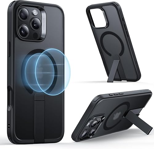 ESR for iPhone 16 Pro Case with Kickstand, Military-Grade Shockproof Protection, Magnetic Fully Adjustable Flickstand Phone Case, Compatible with MagSafe Accessories, Boost Series, Frosted Black
