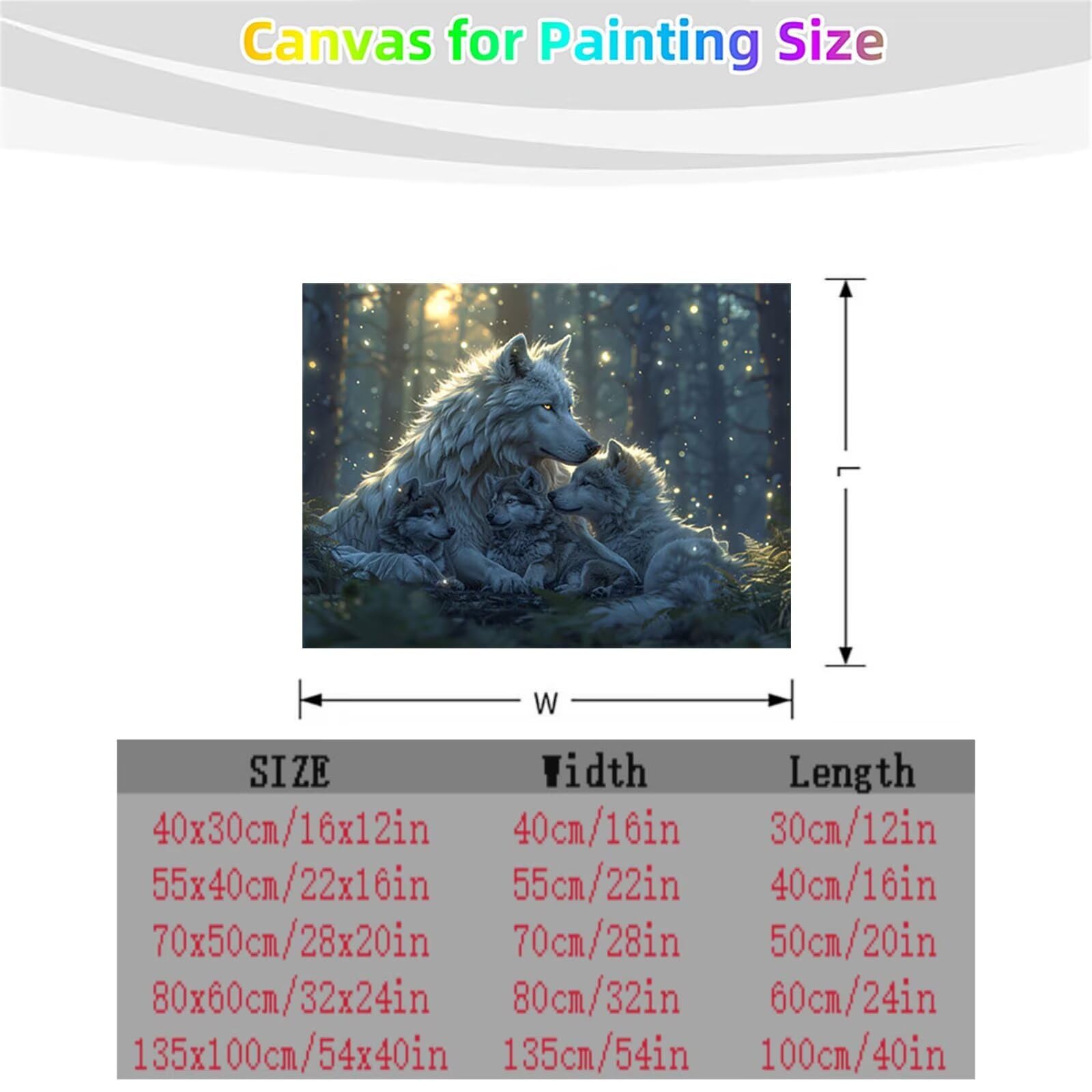 LZYH-0356 Wilk do malowania po numerach, dla dorosłych, zestawy rzemieślnicze dla dzieci z drzewem, płótno do malowania, 81 x 61 cm, akrylowy pędzel do malowania na ścianę, dekoracja pokoju, prezenty